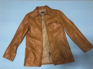 A.P.C. Brown Leather Jacket Men's XS From Japan i21307 - Picture 1 of 13