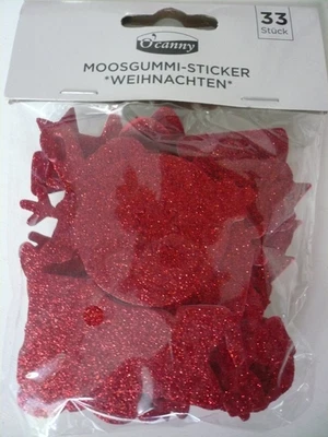 Basteln Hobby Moosgummi-Sticker Sticker Weihnachten Glitzersticker rot O'canny - Bild 1 von 4