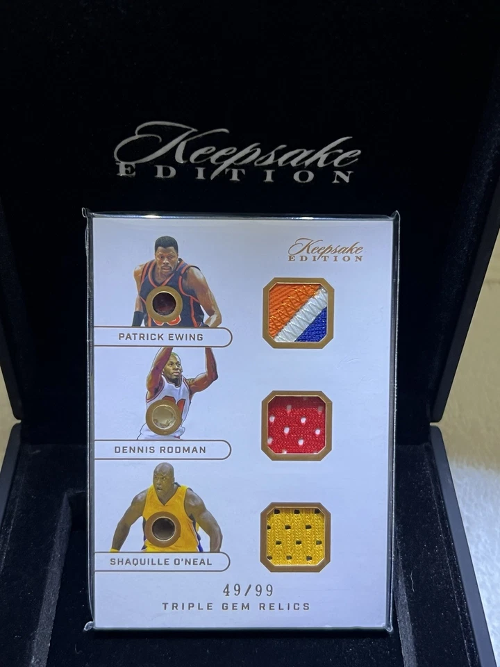 Recuerdo 2024 - Reliquias de triple gema - Patrick Ewing, Dennis Rodman y Shaq Foto 1 de 3
