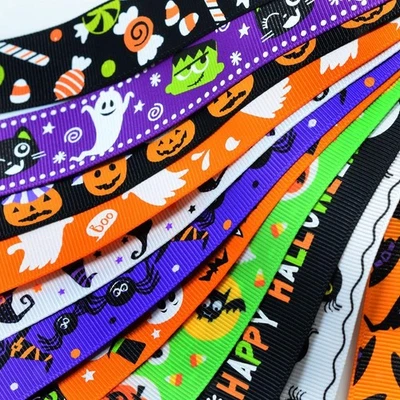 12pcs 1 Yard Grosgrain Ribbons Trim For Halloween Party - Image 1 of 4