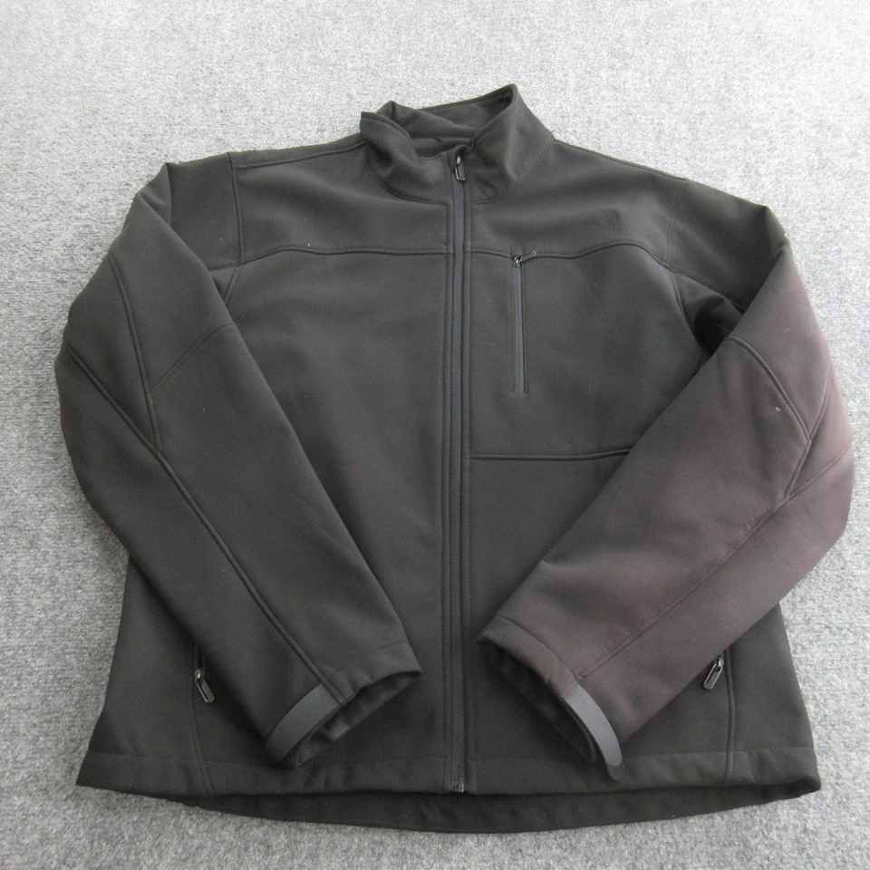 Tumi T-Tech Jacket Mens Large Black Soft Shell Full Zip Chest Pocket Fleece - Image 1 of 4