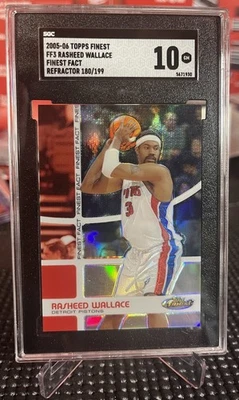 2005-06 Topps Finest - Finest Fact Rasheed Wallace #FF3 Refractor /199 SGC 10 - Image 1 of 2