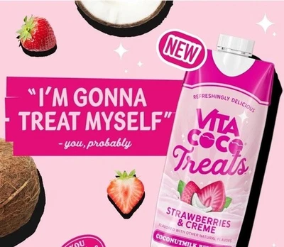 12 Pack- Vita Coco Organic Coconutmilk Beverage, Strawberry, 11.1 Oz Each - NEW - Image 1 of 4