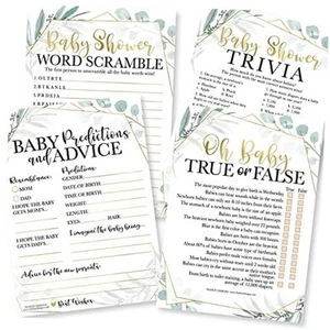 Hadley Designs Hilarious Baby Shower Games Set – 50 Double-Sided Cards for 25 - Picture 1 of 7