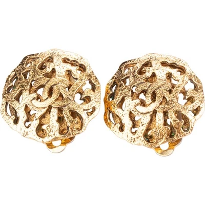 Chanel Golden Lagerfeld Earclips Coco CC Ohrstecker Ohrringe - Bild 1 von 3