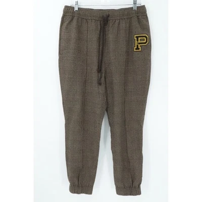 Polo Ralph Lauren Pants Womens M Brown Glen Plaid Wool Joggers Preppy Patch - Image 1 of 4