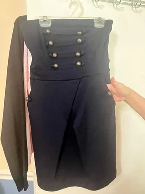 NAVY BLUE STRAPLESS DRESS SMALL #288 - Image 1 of 4