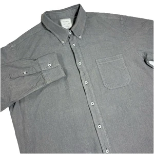 Billy Reid Button Up Shirt Mens XXL Made In Italy 100% Cotton Long Sleeve Gray - Picture 1 of 7
