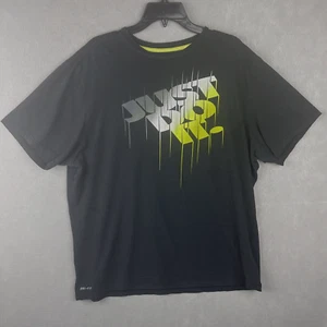 Nike Dri-Fit Mens Black Just Do It Short Sleeve Shirt Size XL - Picture 1 of 12