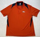 Denver Broncos Mens Polo Shirt XL NFL Apparel TX3 Cool Orange Golf Logo Stretch