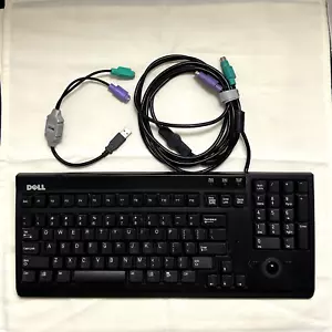 Dell PS/2 Keyboard with Trackball SK-3210 with USB adapter - TESTED - Picture 1 of 4