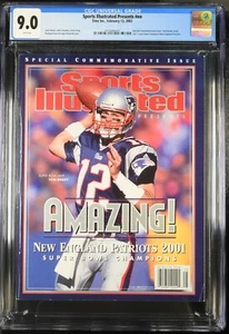 TOM BRADY SPORTS ILLUSTRATED FEB.13, 2002 CGC 9.0 NEWSTAND - Picture 1 of 2