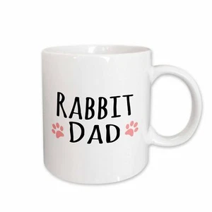 3dRose Rabbit Dad - for bunny rabbit lovers and pet owners - with pink paw print - Picture 1 of 14