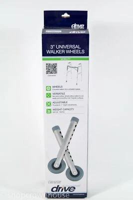 Ruedas andadores universales Drive Medical genuinas de 3" "1 par" #10111 NUEVAS en CAJA Foto 1 de 3