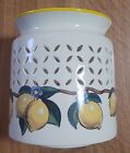 Slatkin & Co Large Ceramic Luminary Candle Holder Lemons 7.5" Tall 