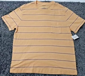 Arizona Jean Company Striped T-shirt, Large Yellow w Brown and Blue Stripes New - Picture 1 of 10