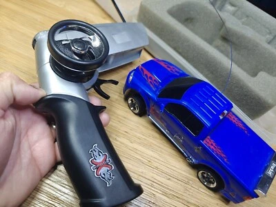 VintageXMODS RC Car With Body Shell Top Custom Blue Ford F-150 Truck 1:28 Scale  - Image 1 of 4