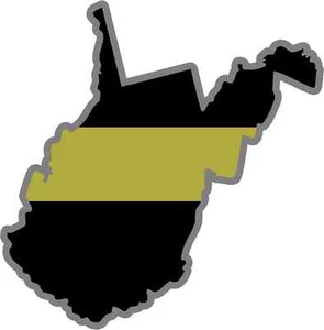 Pegatina de calcomanía 911" West Virginia WV State delgada línea dorada despachador envío 911 - Imagen 1 de 1