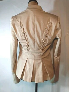 Body by Victoria Blazer mit Schnürung hinten beige tailliert Einknopf Größe 8 - Bild 1 von 7