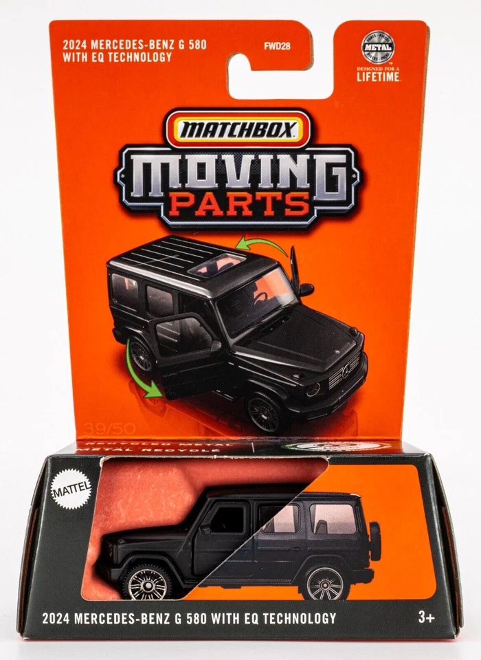 2025 Matchbox Moving Parts #39 2024 Mercedes-Benz G 580 EQ MATTE BLACK | FSC - Image 1 of 1