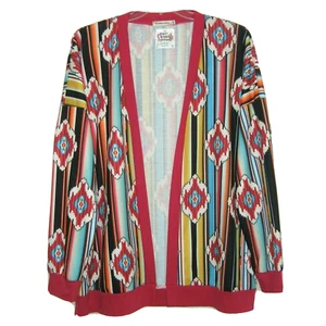 NWT Southern Stitch Colorful Southwest Open Front Stretch Knit Cardigan Size XXL - Picture 1 of 6