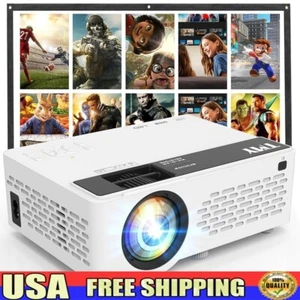 Mini Projector 1080P Bluetooth Portable Projector W/ Screen Home Cinema Gaming - Picture 1 of 8