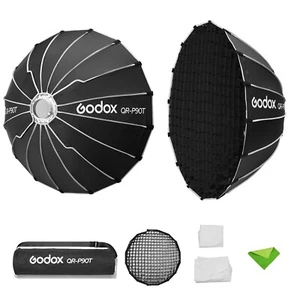 Godox QR-P90T 90cm Parabol-Softbox, Schnellverschluss-Lichtdiffusor + Wabengitt - Bild 1 von 9