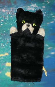 Vintage English Dean's Mohair Black Kitty Cat Puppet