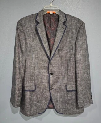 Chaqueta Blazer TALLIA Hombres Azul Marino Blanco Texturizado Borde Azul Marino Pecho Único 42R Foto 1 de 4