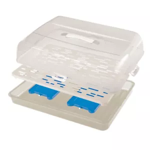 Portable Cake Box Tub Carry Carrier Storage Container Rectangle w Cooler - Picture 1 of 5