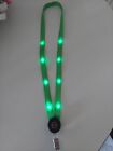 LIGHT UP NECK LANYARD GREEN BLINKING 8 LIGHTS WITH 3 SETTINGS NEW WORKING