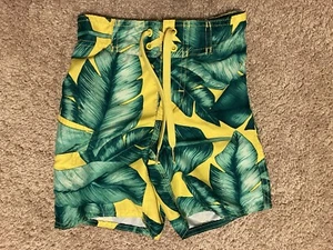 Joe Boxer Kids Swim Trunks Size 4 Green Leaves Polyester Board Shorts - Picture 1 of 1