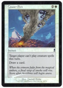 Cease-Fire 2001 Odyssey SHIFTED FOIL MISPRINT White Common Instant MTG LP AZ1 - Bild 1 von 2