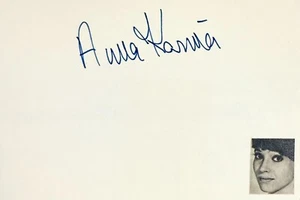 ANNA KARINA Signed Autographed 4"x 6" INDEX CARD A Woman is a Woman Vivre sa vie - Picture 1 of 6