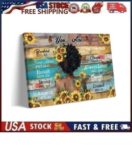You Are... Bible Verse African American Wall Art 8x12" Framed Canvas Poster - Picture 1 of 10