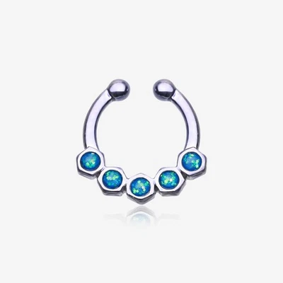 Hexa Gemina блестящий поддельный перегородки зажим на кольцо - Изображение 1 из 4