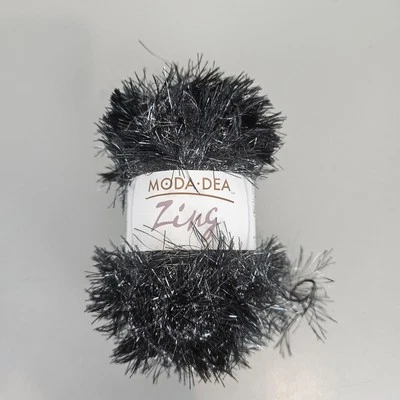 Moda Dea ZING YARN Metallic EYELASH “Midnight” 1.76 oz Skein 87 yd New - Image 1 of 4