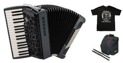 Acordeón de piano gris granito bajo Hohner Bravo III MyColor 72 + bolsa_correas_camisa Foto 1 de 4