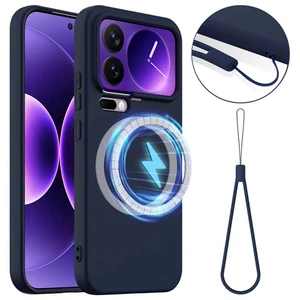 Matte Liquid Silicone Case For Xiaomi 17 Pro Max 15 Ultra Magsafe Cover + Strap - Picture 1 of 23