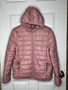 Ambiance Packable Puffer Jacket Girls Size Large 14 Pink Lightweight Hooded - Picture 1 of 4