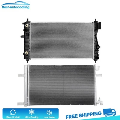 Aluminum Radiator And AC Condenser For 2014-2015 Chevrolet Impala 2013-15 Malibu Foto 1 de 4