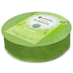 Member's Mark Premium Wired Ribbon 50 Yards 1-1/2 in Width, Green - Picture 1 of 3