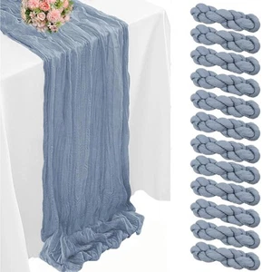 12Pack Dusty Blue Cheesecloth Table Runner 10Ft 35x120 Inch Boho Gauze Table ... - Picture 1 of 8