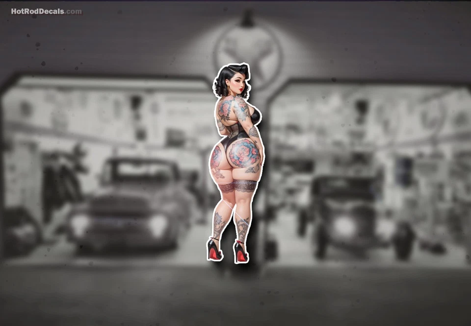 Наклейка Kory Hot Rod Ford Chevy Sexy Racing Pinup Bomber Girl Rockabilly Толстая - Изображение 1 из 1