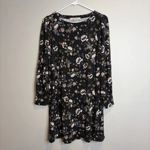 LOFT Kleid Gr. MP Damen schwarz rosa Blumen A-Linie Etuikleid Büro Boho Cottagecore - Bild 1 von 21