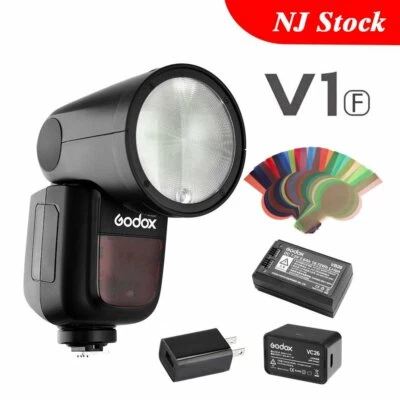 Godox V1-F Round Head Speedlite Camera Flash 2.4G TTL HSS For Fuji X-T20 T30 - Image 1 of 4