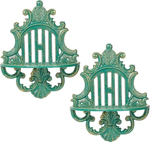 2PC Gothic Floating Shelves for Wall, Heavy-Duty Cast Iron Wall Mounted Shelf, S - Picture 1 of 7
