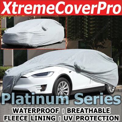 Funda coche Tesla Model X 2020 2021 2022 2023 impermeable con bolsillo espejo - gris Foto 1 de 4