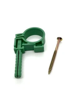10x Abrazaderas de taco Abrazaderas de tubo de plástico con taco Verde 32 mm - Imagen 1 de 8