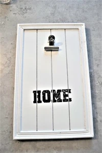 Memoboard Notiz Halter Klemmbrett mit Clip Holz Shabby 24 x 15 cm Pinnwand weiß - Bild 1 von 1